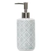 Gifi Aménagement Salle De Bain^Distributeur savon céramique design rosace blanc bleu