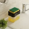 Gifi Aménagement Salle De Bain^Distributeur à savon liquide vaisselle 385 ml et éponge