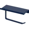 Gifi Equipement Wc^Dérouleur papier WC inox bleu Sunflow à visser ou coller 17,4x9xH8cm