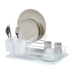 New Gifi Egouttoir blanc métal avec plateau plastique