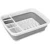 Discount Gifi Egouttoir à vaisselle rétractable blanc gris