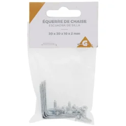 Gifi Quincaillerie^Equerre chaise 30x30x10 mm - Largeur 2 mm
