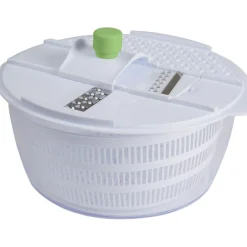 Best Gifi Essoreuse à salade et mandoline 4 lames blanc vert