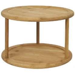 Discount Gifi Etagère de cuisine ronde rotative 2 niveaux