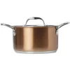 New Gifi Faitout acier doré avec couvercle en inox