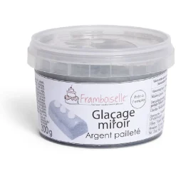 Best Gifi Glaçage miroir argenté pailleté Framboiselle 300g