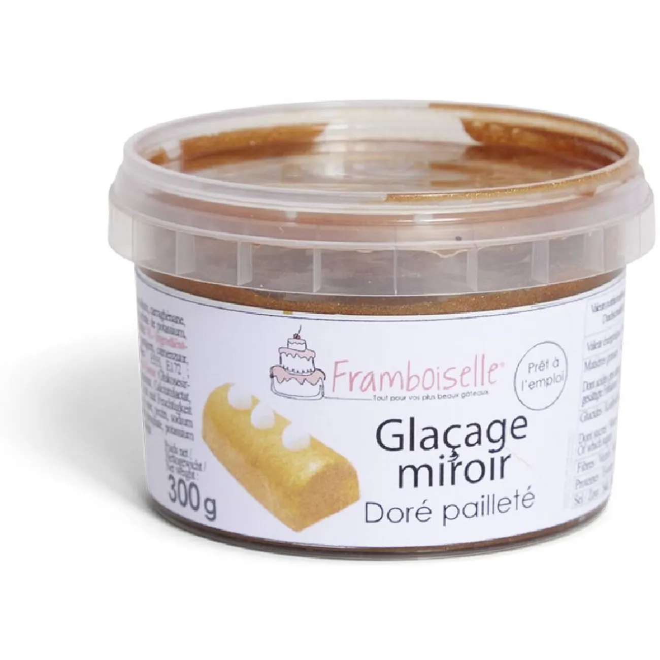 Outlet Gifi Glaçage miroir doré pailleté Framboiselle 300g