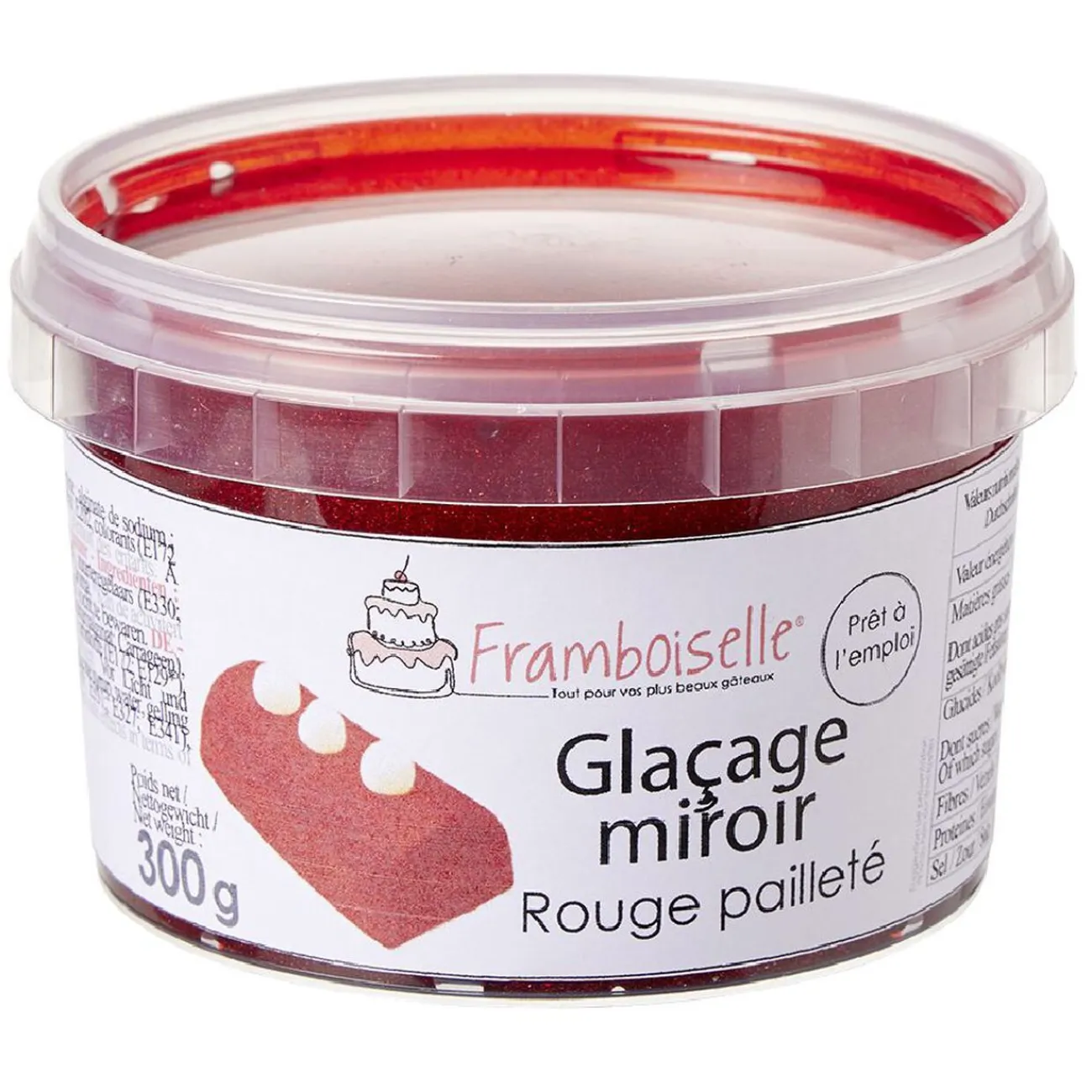 Online Gifi Glaçage miroir rouge pailleté 300g