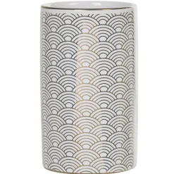 Gifi Aménagement Salle De Bain^Gobelet céramique motif écaille blanc doré