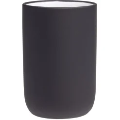 Gifi Aménagement Salle De Bain^Gobelet céramique noir intérieur blanc Ø6,8xH10cm