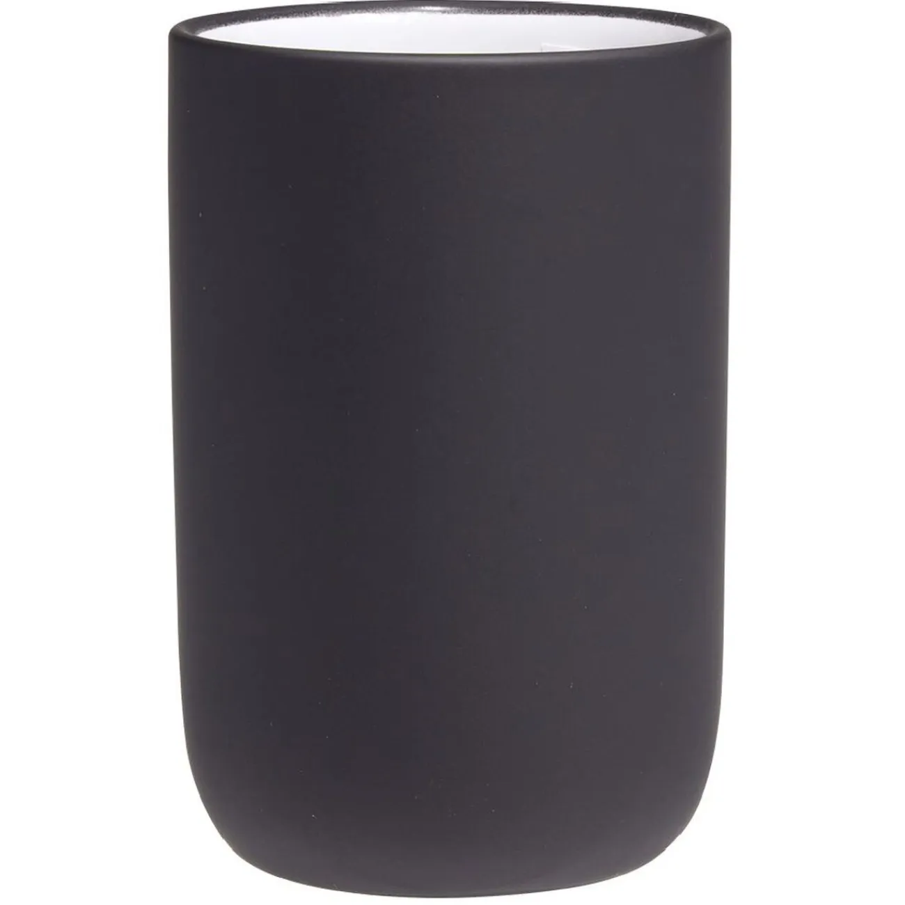 Gifi Aménagement Salle De Bain^Gobelet céramique noir intérieur blanc Ø6,8xH10cm