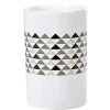 Gifi Aménagement Salle De Bain^Gobelet de salle de bain blanc motifs triangles