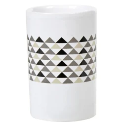Gifi Aménagement Salle De Bain^Gobelet de salle de bain blanc motifs triangles