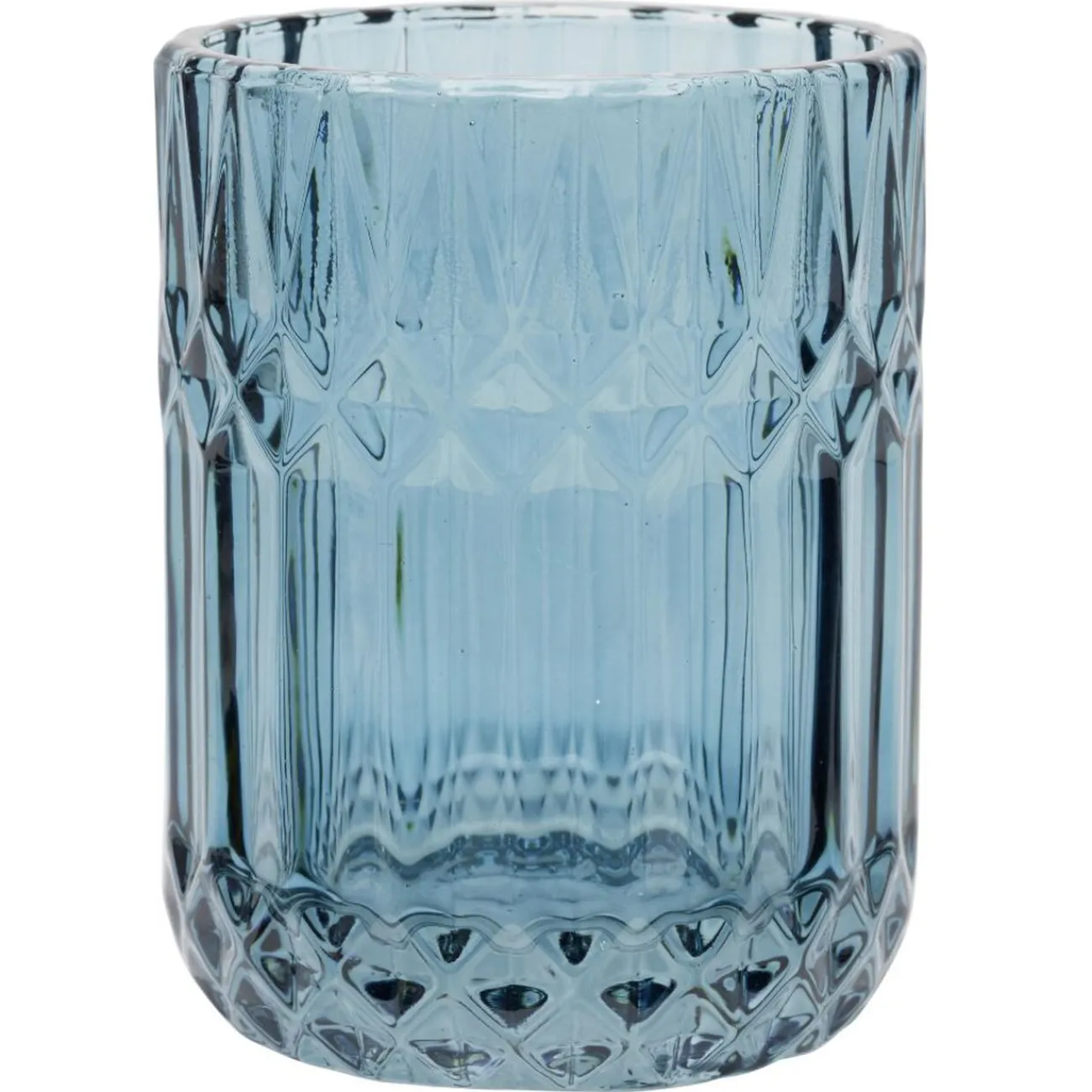 Gifi Aménagement Salle De Bain^Gobelet en verre effet cristallin bleu Ø8xH10,5cm