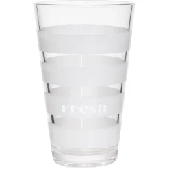 Best Gifi Gobelet haut verre transparent rayure horizontale blanche 30cl x3