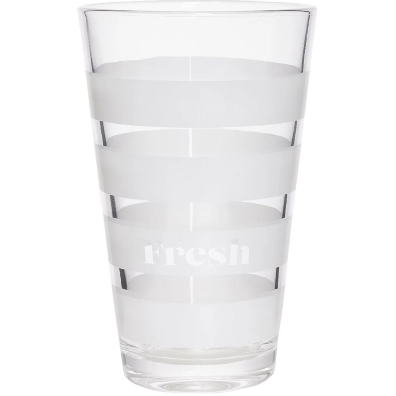Best Gifi Gobelet haut verre transparent rayure horizontale blanche 30cl x3