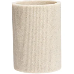 Gifi Aménagement Salle De Bain^Gobelet plastique beige effet texturé Ø7,3xH10cm