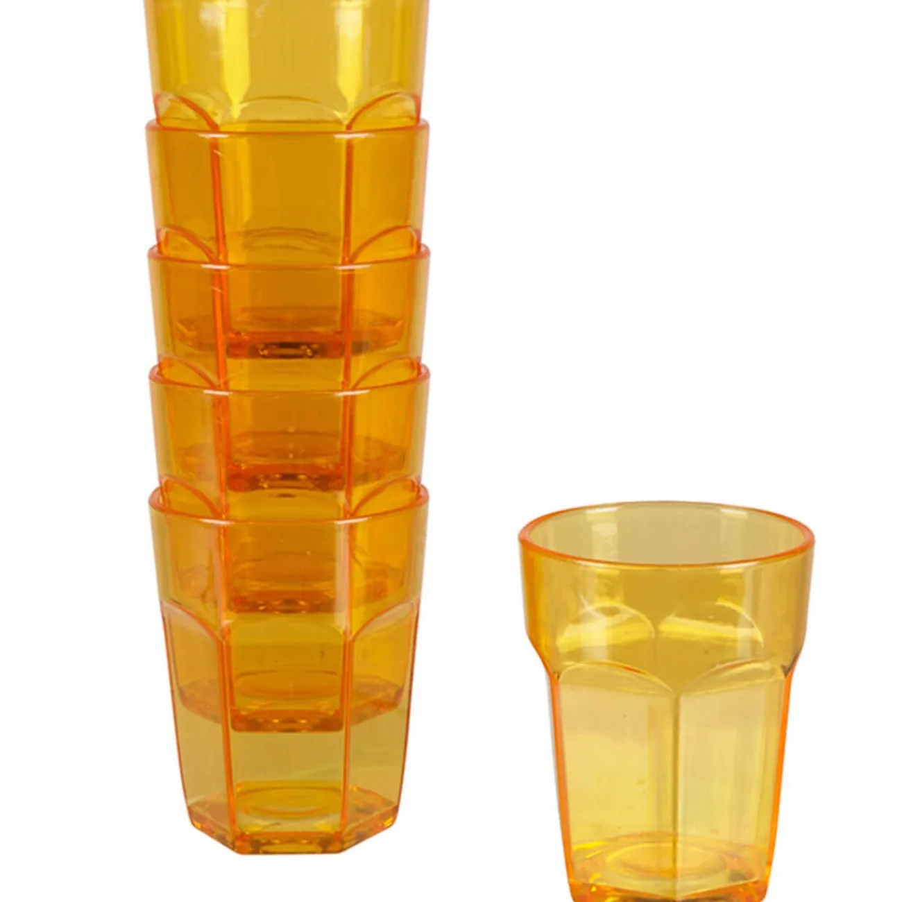 Sale Gifi Gobelet plastique rigide orange transparent x6