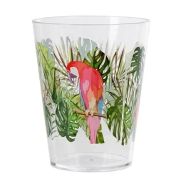 Best Gifi Gobelet plastique transparent décor perroquet exotique
