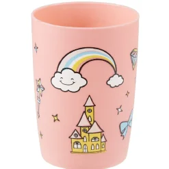 Gifi Aménagement Salle De Bain^Gobelet salle de bain enfant rose motif château arc-en-ciel
