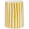Gifi Aménagement Salle De Bain^Gobelet salle de bain rayure jaune et blanc Sunflow en grès Ø8xH10,2cm
