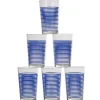 Sale Gifi Gobelet verre rayé multicolore assorti x6