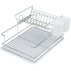 Clearance Gifi Égouttoir avec plateau et supports couverts blanc 2 niveaux