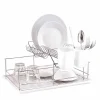 New Gifi Égouttoir avec plateau et supports couverts blancs 2 niveaux