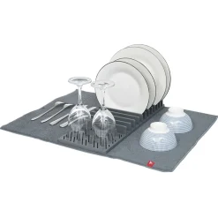 Outlet Gifi Égouttoir avec tapis pliable gris foncé 11 rangées 12 picots