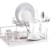 Clearance Gifi Égouttoir à 2 niveaux avec receveur et supports à couverts blanc