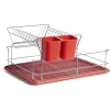 Hot Gifi Égouttoir vaisselle base métal gris et rouge