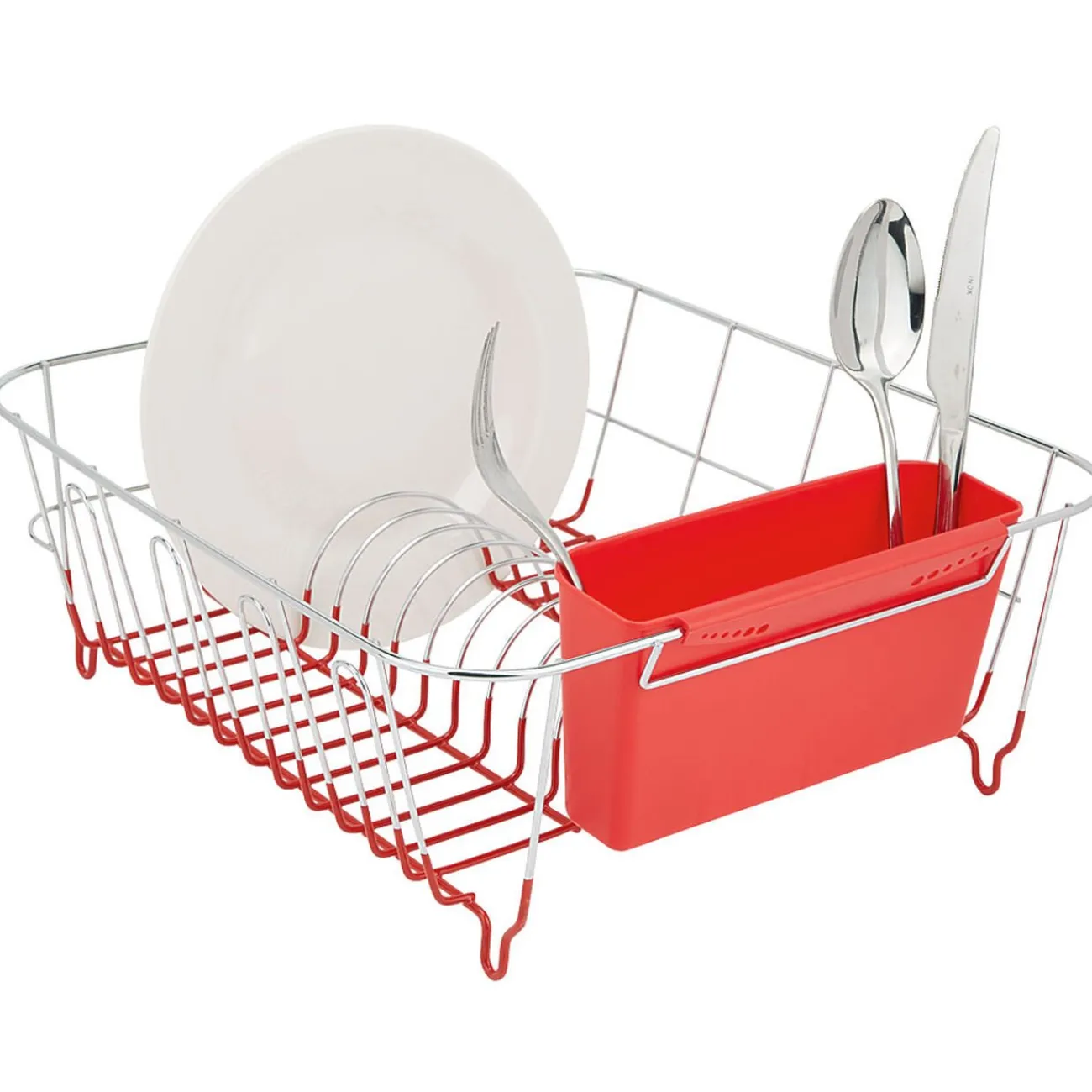 Online Gifi Égouttoir vaisselle base métal gris et rouge