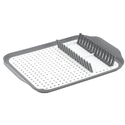 Best Gifi Égouttoir à vaisselle 30,3x41,5x3,8cm plastique gris et blanc
