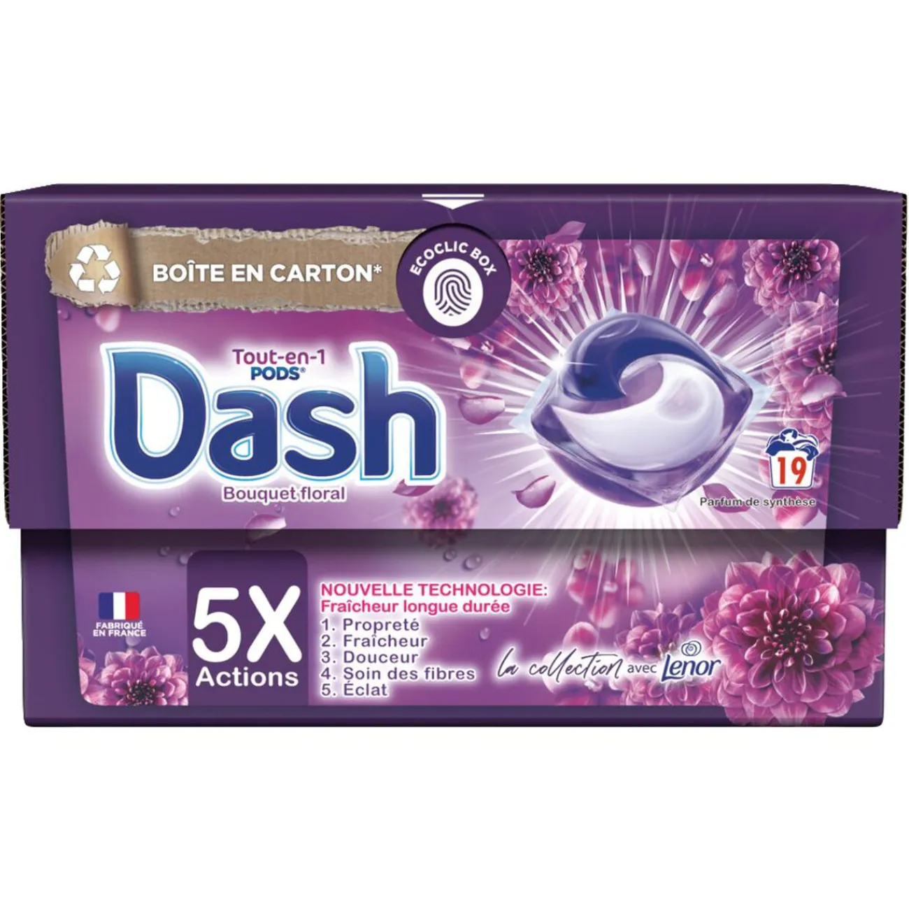 Gifi Entretien Du Linge|Lessive 19 capsules tout en 1 Dash bouquet floral