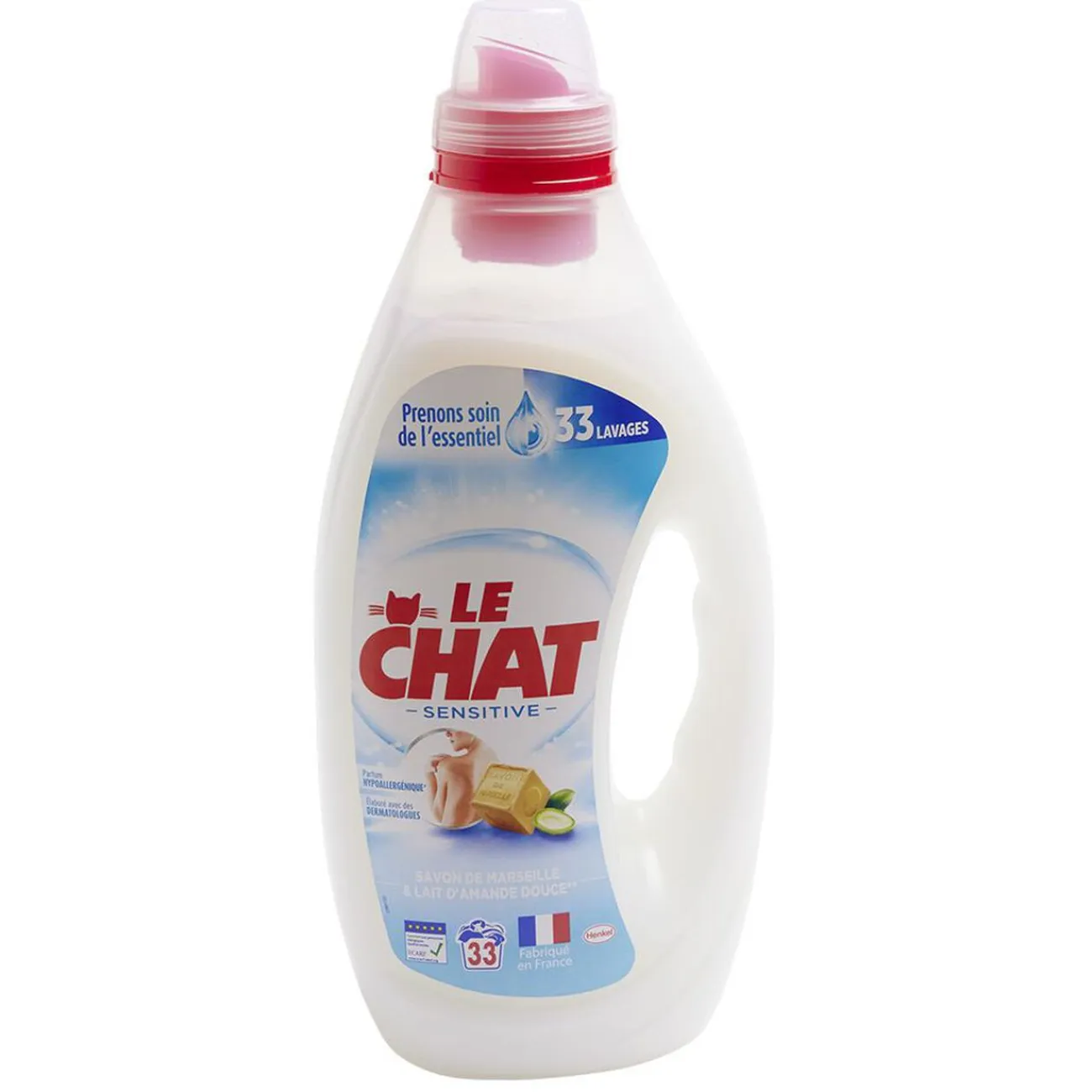 Gifi Entretien Du Linge|Lessive Le Chat Classique Sensitive amande douce 33 lavages 1,65L