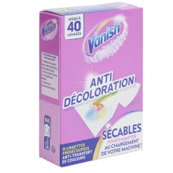 Gifi Entretien Du Linge|Lingette anti transfert de couleurs Vanish x20