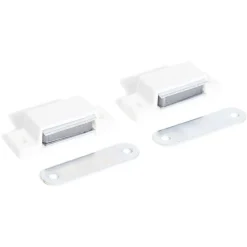 Gifi Quincaillerie^2 loqueteaux magnétiques plastique blanc - Force 3kg