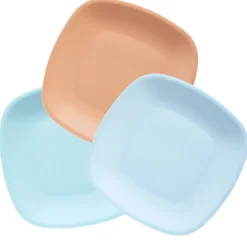 Best Gifi Lot de 3 assiettes colorées en plastique rigide