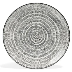 Sale Gifi Lot de 4 assiettes plates Ø27cm porcelaine imprimé noir et blanc