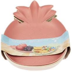 Best Gifi Lot de 3 assiettes plates en plastique forme ananas