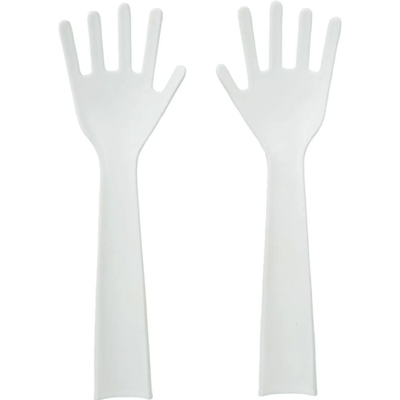 Discount Gifi Lot de 2 couverts à salade forme main plastique blanc