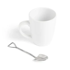 Best Gifi Lot de 4 cuillères forme pelle en métal argenté