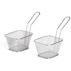 Outlet Gifi Lot de 2 paniers à frites inox argenté 19,5x17,5x8,5cm