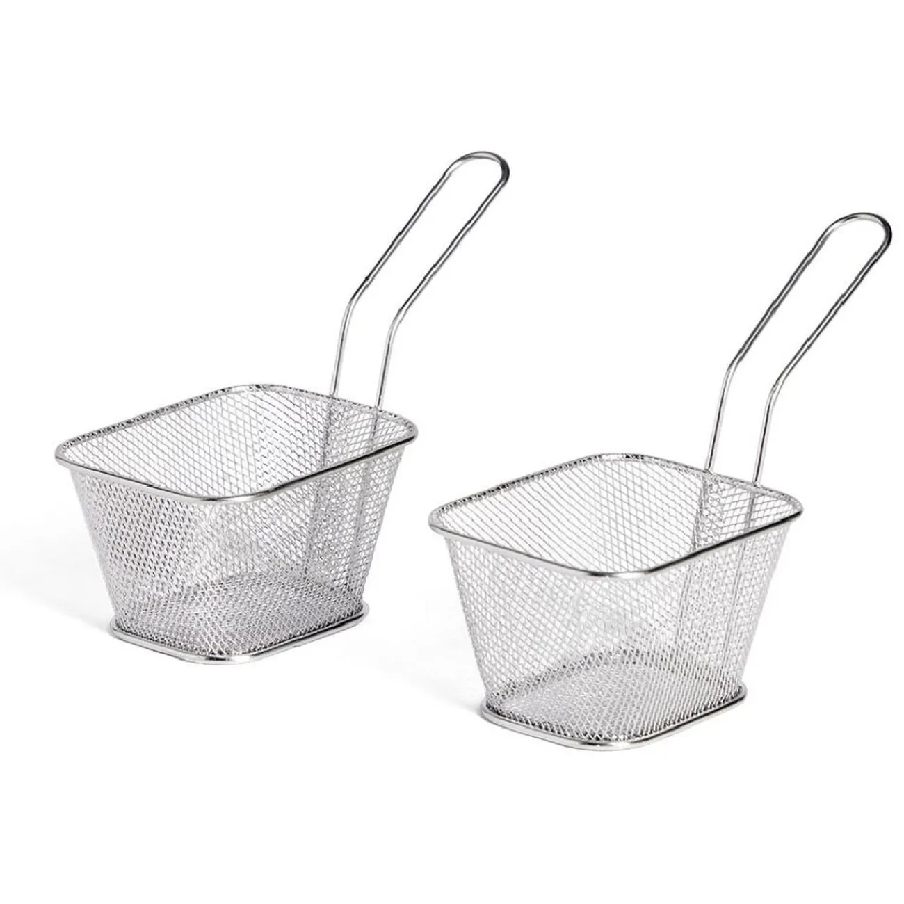 Outlet Gifi Lot de 2 paniers à frites inox argenté 19,5x17,5x8,5cm