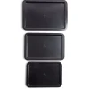 Discount Gifi Lot de 3 plaques à four métal noir 38/43/48x29cm