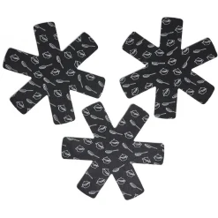 New Gifi Lot de 3 protège-poêles Ø38cm polyester noir ou gris
