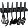 Discount Gifi Lot de 6 ustensiles avec support noir gris