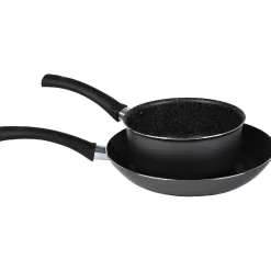 Discount Gifi Lot 1 poêle + 1 casserole aluminium effet pierre