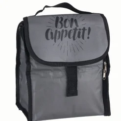 Hot Gifi Lunch bag réfrigérant gris et noir inscription Bon Appétit !