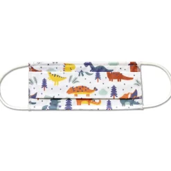 Gifi Bien-Être^Masque lavable enfant AFNOR UNS1 motif dinosaure tissu blanc et bleu